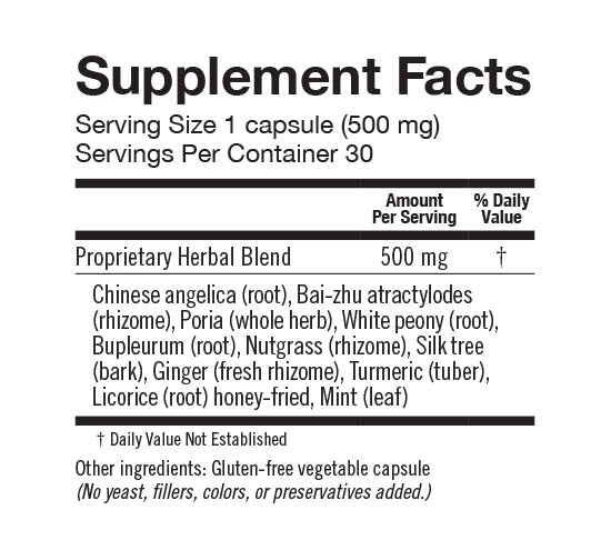 Herbalogic Decompress MX Herb Capsules Supplement Facts Panel for maximum stress and mood support