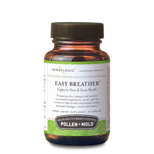 Herbalogic Easy Breather Herb Capsules 30 count bottle for nose and sinus health, natural allergy support