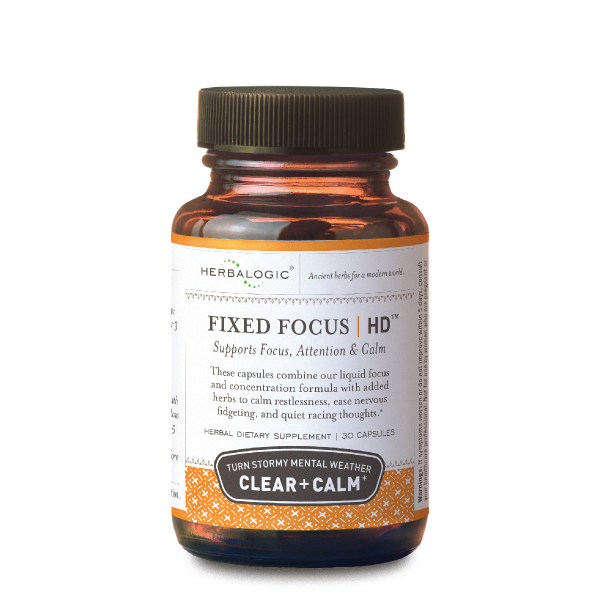 Herbalogic Fixed Focus HD 30 Capsule bottle Support for Mental Concentration, Focus, and Calm