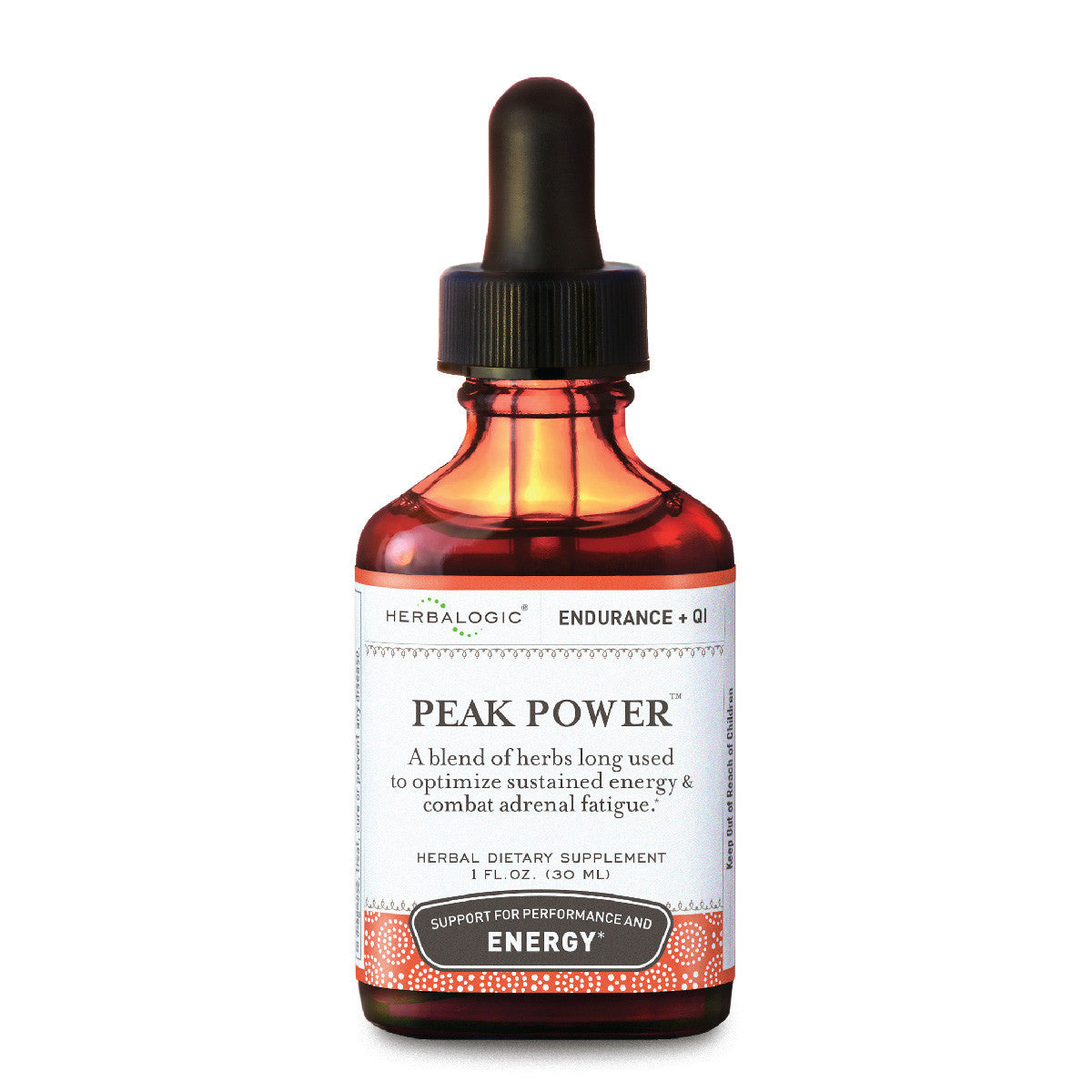 Herbalogic Peak Power Liquid Herb 1 oz bottle for energy and stamina and combat exhaustion