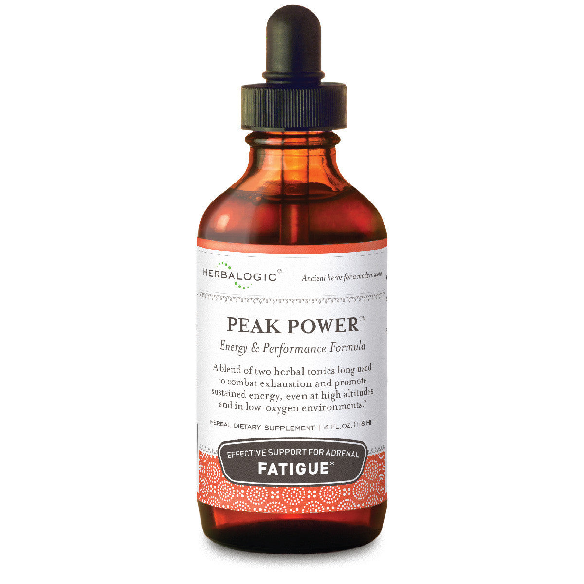 Herbalogic Peak Power Liquid Herb 4 oz bottle for energy and stamina and combat exhaustion