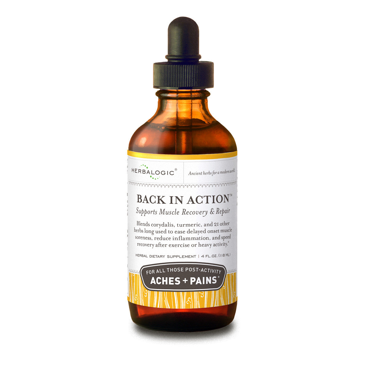 Herbaloigc Back in Action Herb Drops 4 oz bottle for Muscle Pain and Sore Joints