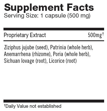 Herbalogic Solid Eight Herb Capsules Supplemental Facts Panel for Occasional Sleeplessness