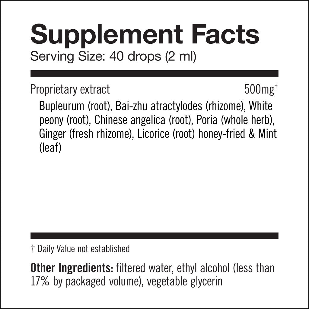 Herbalogic Decompress Herb Drops Supplement Facts Panel to relieve stress and improve mood naturally