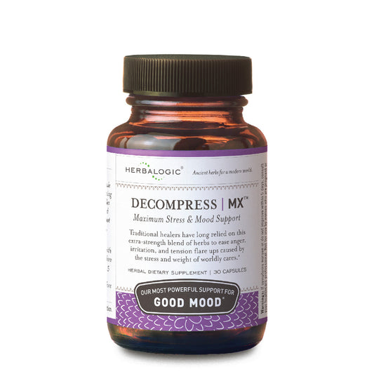 Herbalogic Decompress MX Herb Capsules 30 count bottle for maximum stress and mood support