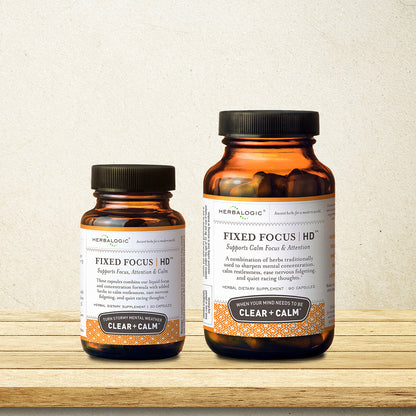 Natural Support for Mental Focus, Concentration, and Calm Mood in those Short Attention Spans and Hyperactivity – Fixed Focus HD Capsules from Herbalogic