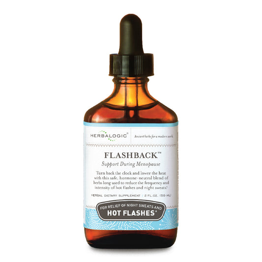 Herbalogic Flashback Liquid Herb Drops 2 oz Bottle for Menopausal Hot Flashes and Night Sweats